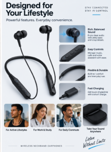Wireless Neckband Earphones
