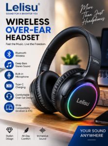Lelisu Wireless Over-Ear Headset