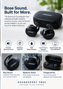 Bose K23 SoundSport Free wireless earbuds