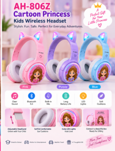 AH-806Z Cartoon Princess Kids Wireless Headsets