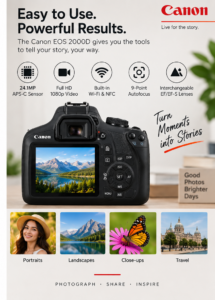 Canon EOS 2000D DSLR camera