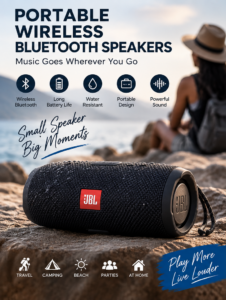 Portable wireless Bluetooth speakers