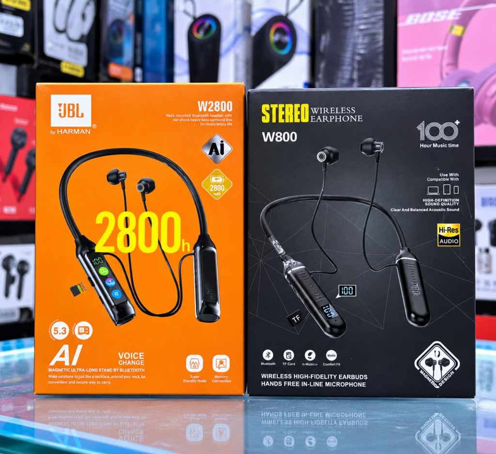 Wireless neckband earphones