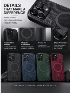 Carbon Fiber Pattern Tribal Matte MagSafe Phone Case