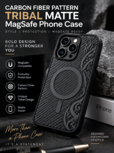 Carbon Fiber Pattern Tribal Matte MagSafe Phone Case