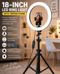 18-Inch LED Ring Light with Tripod