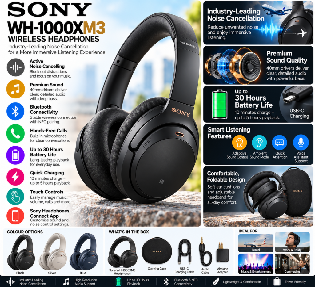 Sony WH 1000XM35 Wireless Headphones