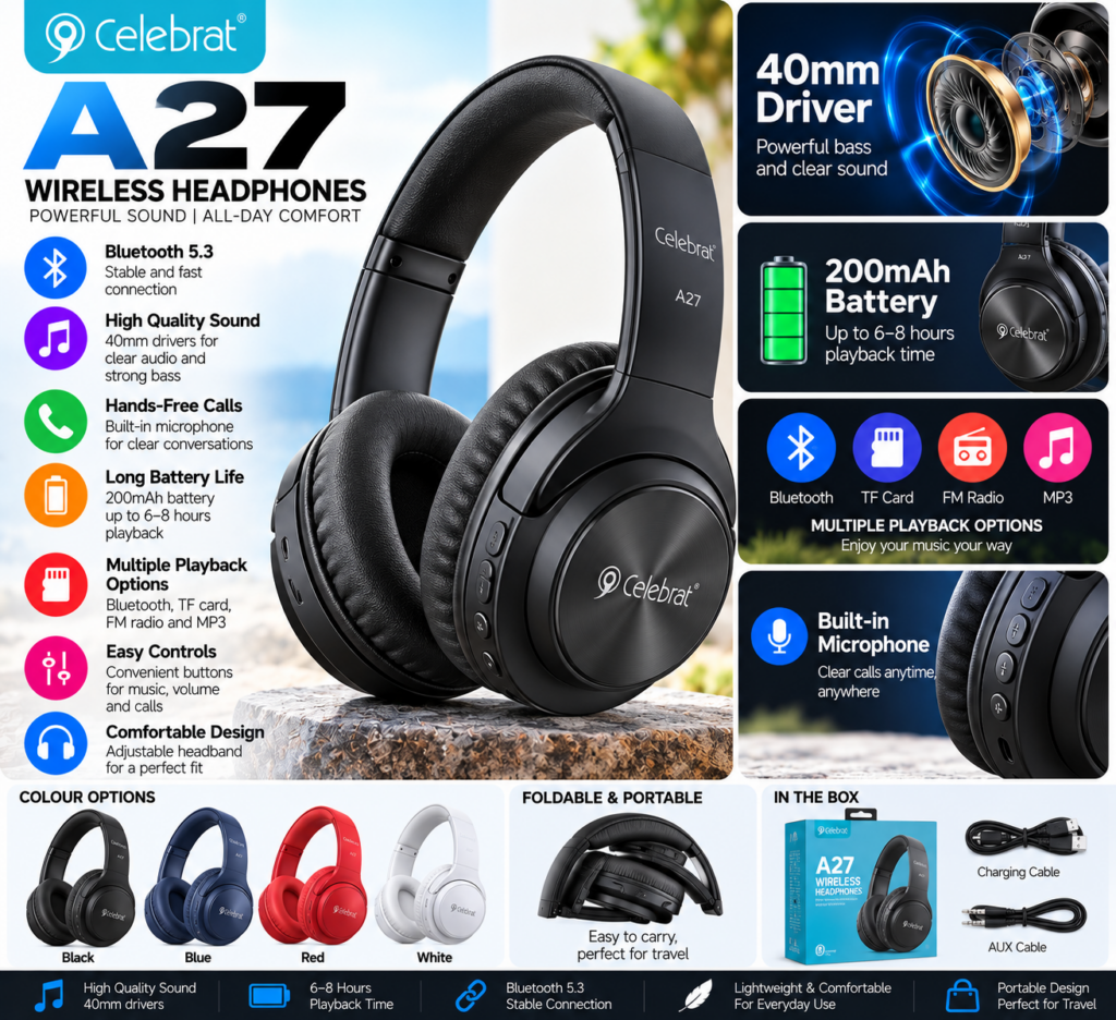 Celebrat A27 Wireless Headphones