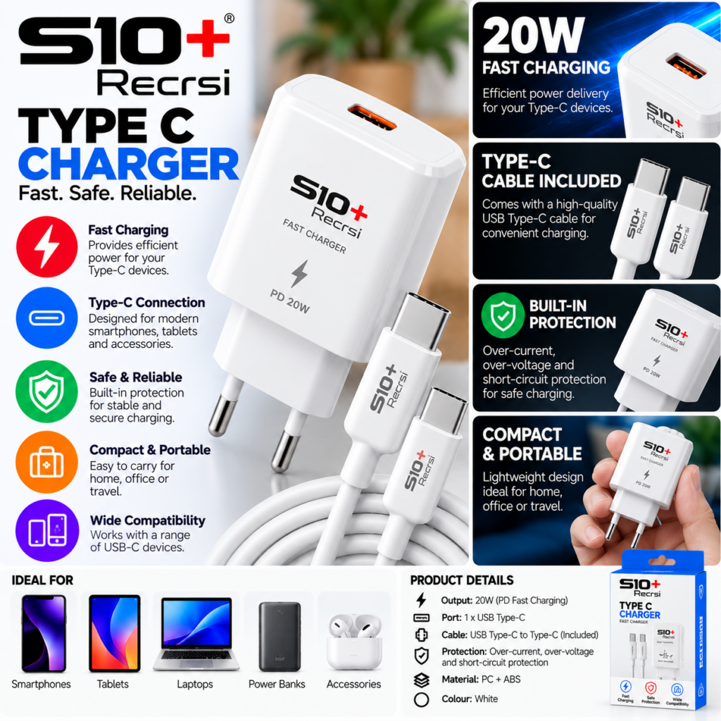 S10+ Recrsi Type C Charger